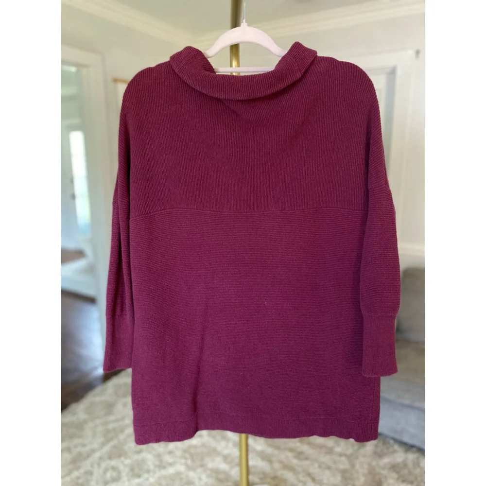 Free People Oversized Sweater Dress Ribbed Knit Cowl Neck Parisian Quiet Luxury